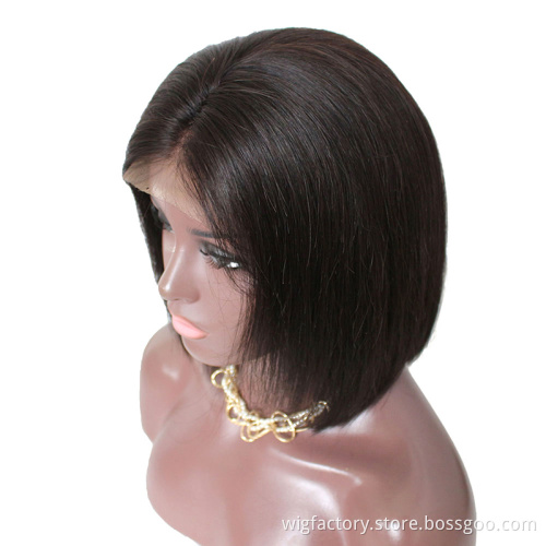 New arrival virgin human hair 13x4 short bob wigs, straight human hair lace front wigs wholesale